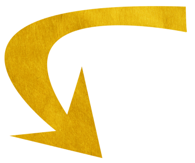 Yellow paper arrow sign on transparent background PNG