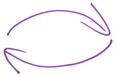 Hand drawn purple arrow sketch with marker brush stroke, abstract ink pointer symbol for direction, business design, doodle icon, simple isolated sign element on transparent background