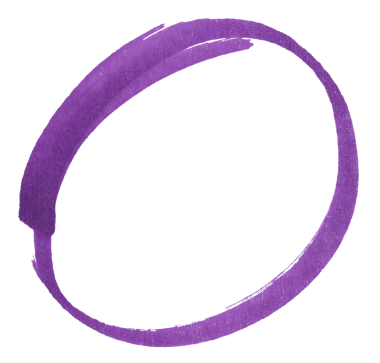 Hand drawn purple marker circle sketch, abstract ink oval stroke for highlight, emphasis, underline, business note, doodle design, isolated simple round shape element on transparent background