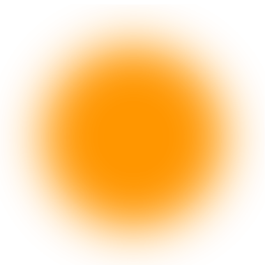Orange gradient blur circle with soft glow and light beam effect isolated on transparent background for overlay