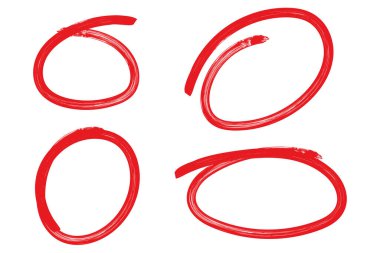 El çizimi kırmızı vurgulama çemberi, grunge fırça çerçeve kenarı, tasarım ögesi, yuvarlak şekil