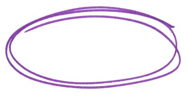 El çizimi mor işaret çember çizimi, vurgulamak için soyut mürekkep oval vuruş, vurgu, altı çizili, iş notu, karalama tasarımı, izole edilmiş yuvarlak element