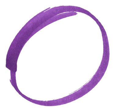 El çizimi mor işaret çember çizimi, vurgulamak için soyut mürekkep oval vuruş, vurgu, altı çizili, iş notu, karalama tasarımı, izole edilmiş yuvarlak element