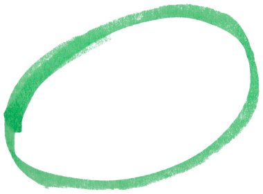 El çizimi yeşil işaret çember çizimi, vurgulamak için soyut mürekkep oval vuruş, vurgu, altı çizili, iş notu, karalama tasarımı, izole edilmiş yuvarlak element