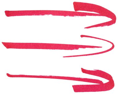 İşaretleyici fırça darbesiyle el çizimi kırmızı ok çizimi, yön için soyut mürekkep imleci sembolü, iş tasarımı, karalama simgesi, şeffaf arkaplanda basit izole işaret ögesi