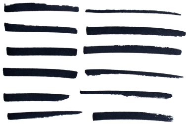 Hand drawn black marker brush strokes set, abstract ink lines collection for underline, highlight, text divider, design element, doodle sketch, isolated simple shapes on transparent background