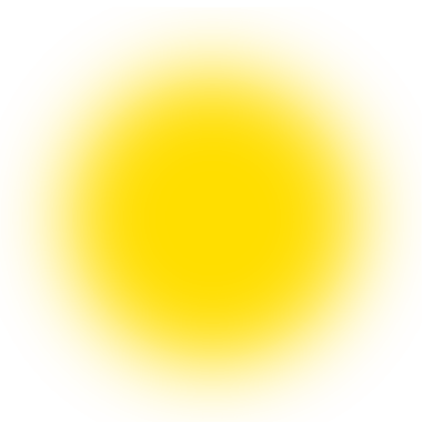 Yellow gradient blur circle with soft glow and light beam effect isolated on transparent background for overlay