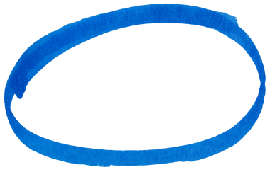 Hand drawn blue marker circle sketch, abstract ink oval stroke for highlight, emphasis, underline, business note, doodle design, isolated simple round shape element on transparent background