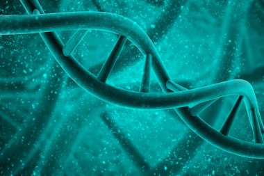 3D render, dna yapısı, arka plan
