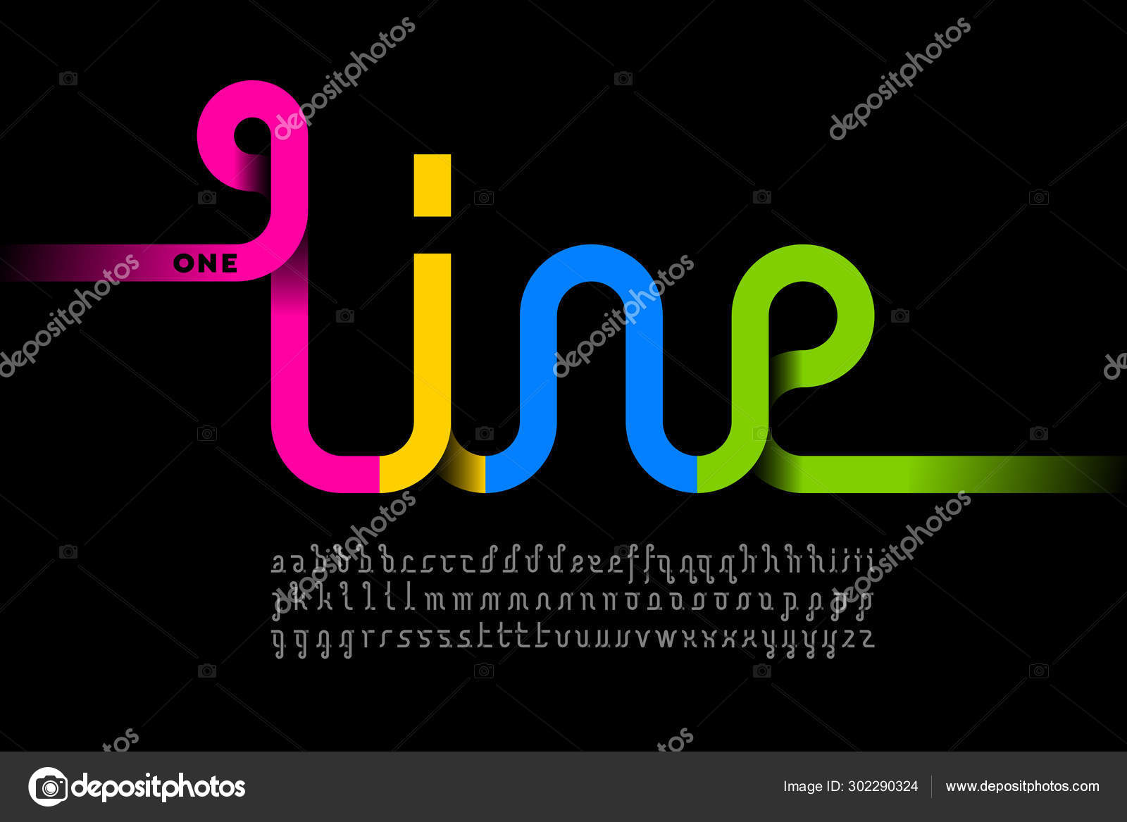One Line Style Font Design Single Continuous Line Alphabet Stock Vector Image By C Alhovik 302290324