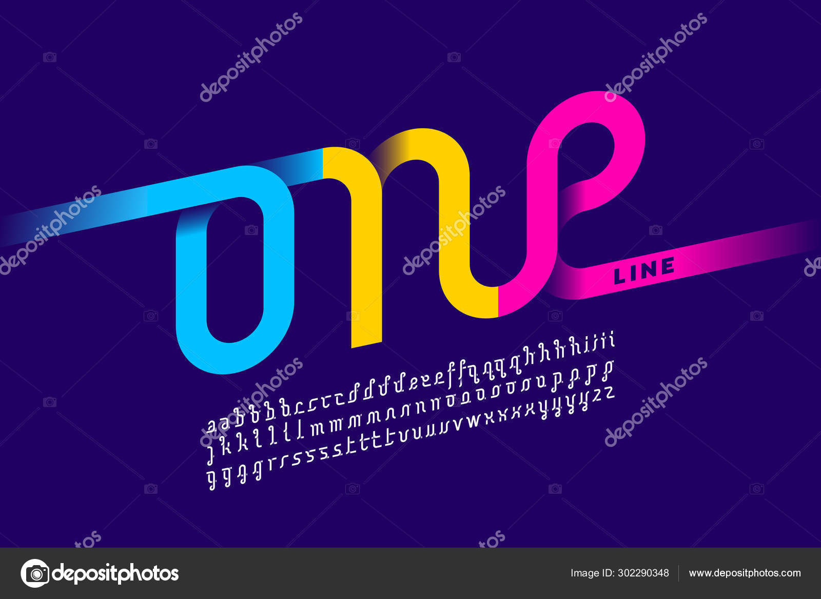 One Line Style Font Design Single Continuous Line Alphabet Stock Vector Image By C Alhovik 302290348