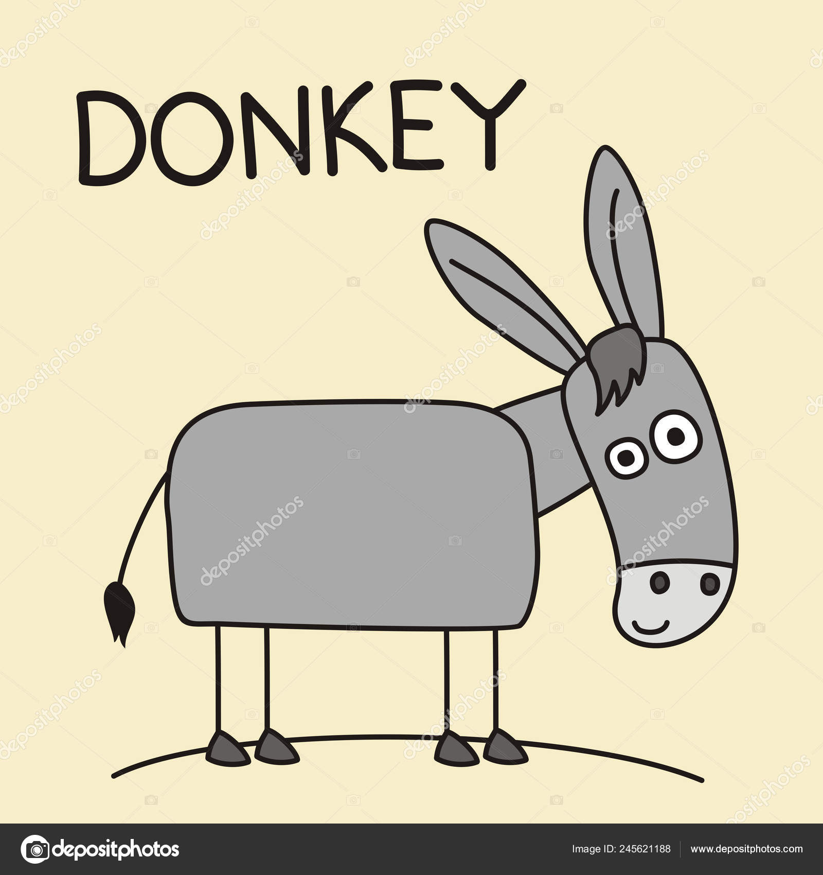Cute Funny Cartoon Character Donkey Yellow Background Stock Vector Image by ©dmitriy_d #245621188 Cute Funny Cartoon Character Donkey Yellow Background Stock Vector Image by ©dmitriy_d #245621188