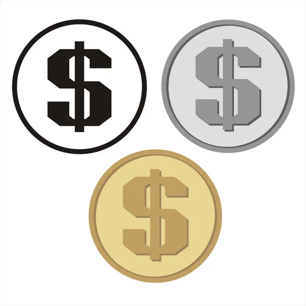 Set Of Colorful Coins With Us Dollar Symbols Isolated On White Background Stock Images Page Everypixel