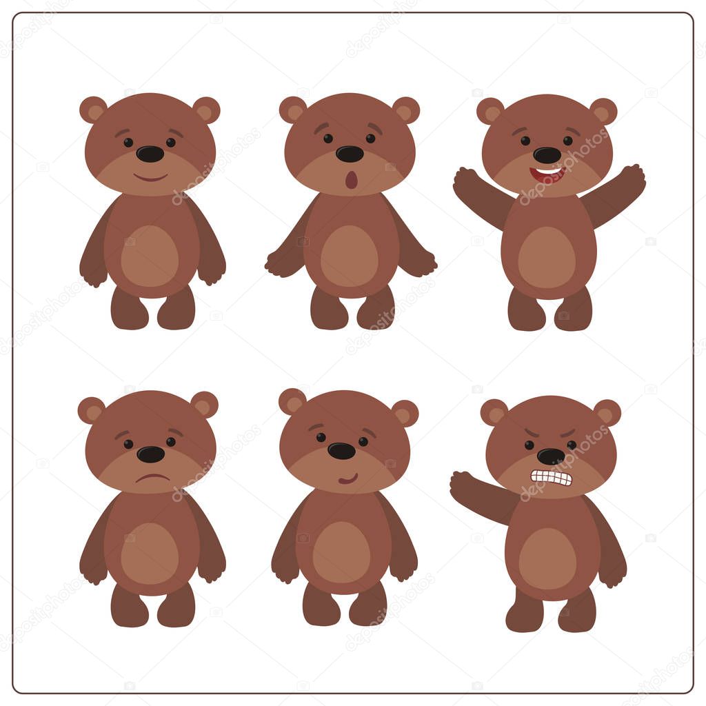 Vettoriale stockSerie Simpatici Personaggi Dei Cartoni Animati Divertenti  Orsi Divertenti Con di ©dmitriy_d #245622152, image size:1024x1024