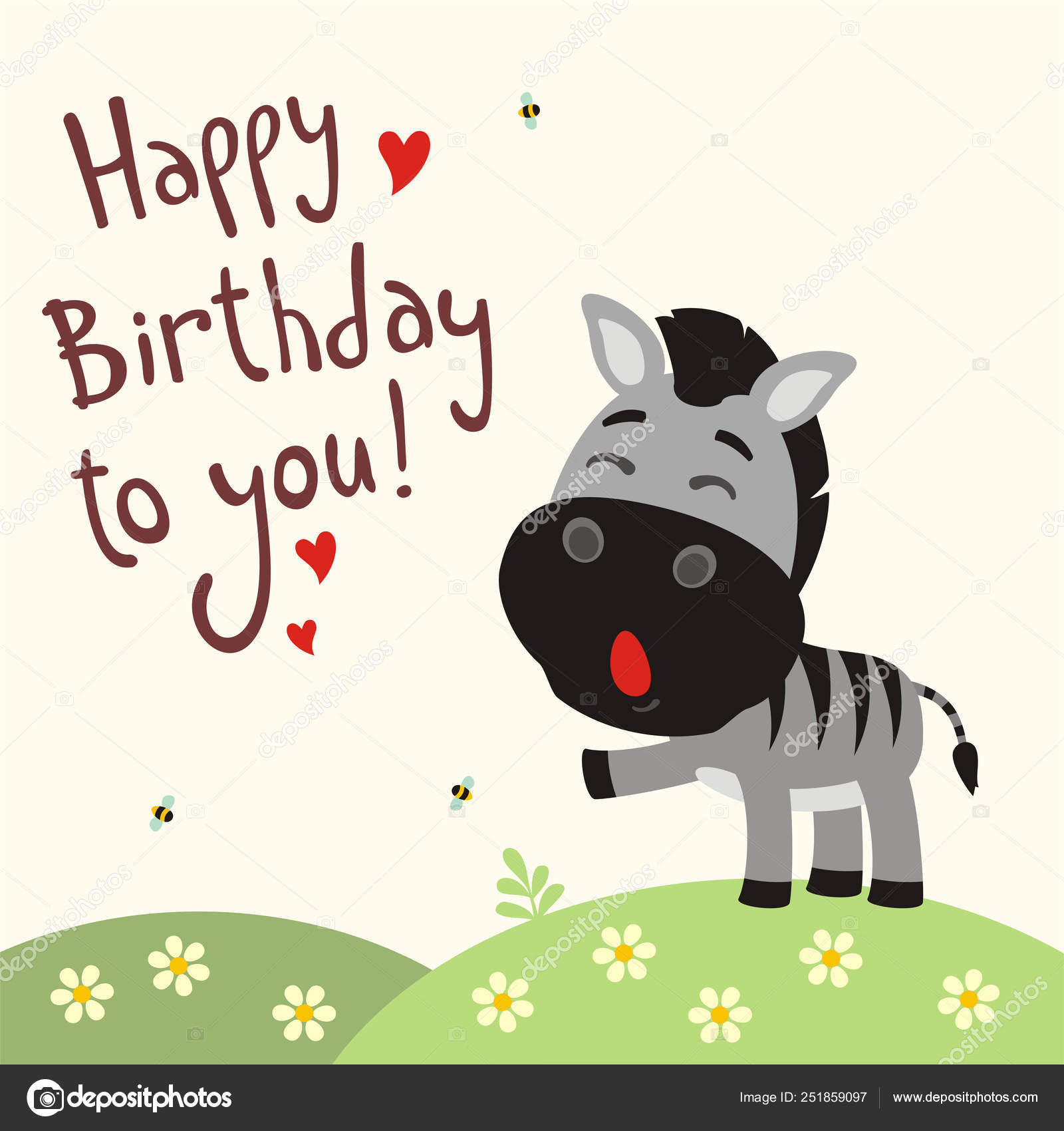 Greeting Card Cute Funny Cartoon Character Zebra Singing Happy Birthday Stock Vector Image by ©dmitriy_d #251859097 Greeting Card Cute Funny Cartoon Character Zebra Singing Happy Birthday Stock Vector Image by ©dmitriy_d #251859097