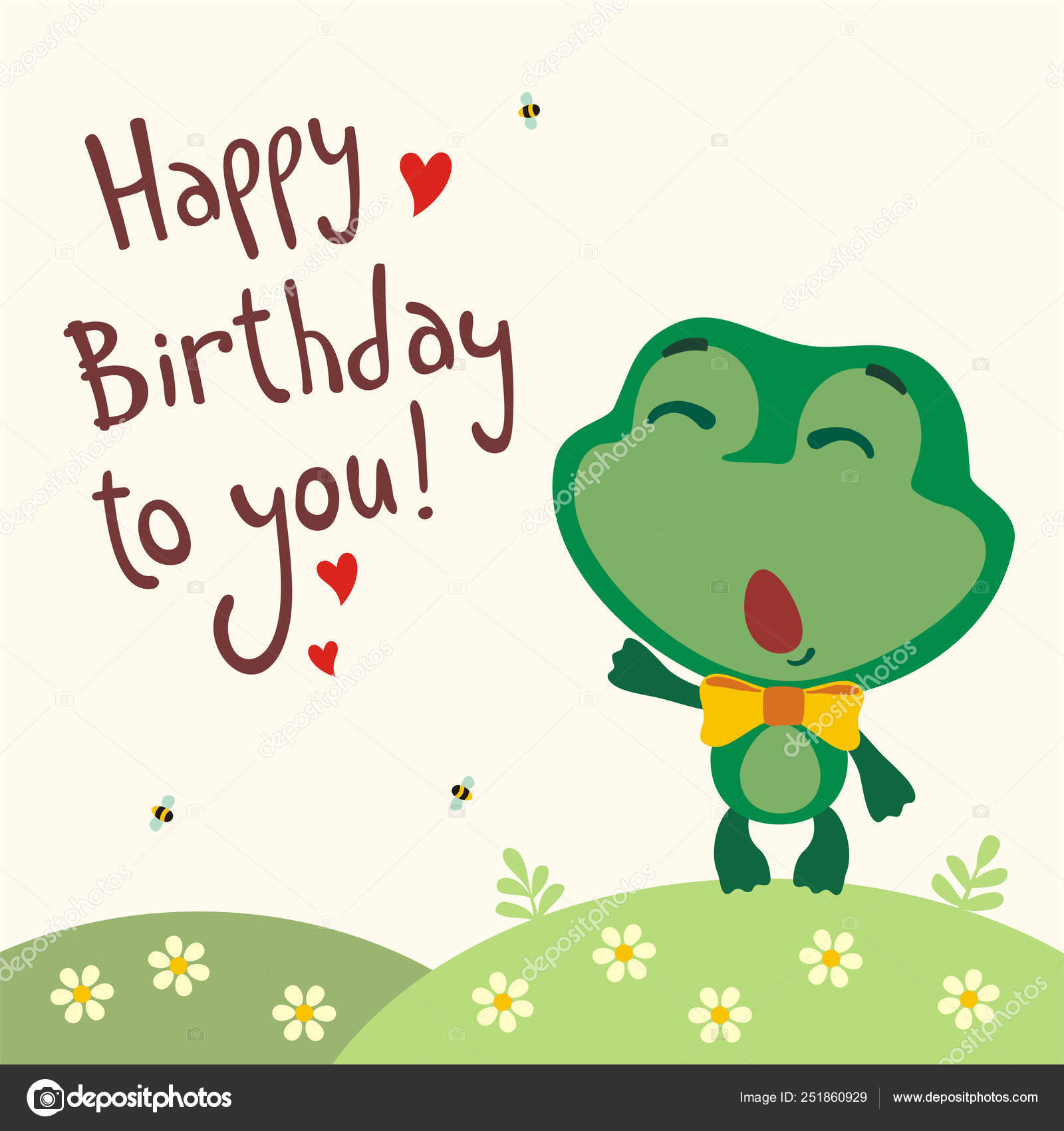 Greeting Card Cute Funny Cartoon Character Frog Singing Happy Birthday Stock Vector Image by ©dmitriy_d #251860929 Greeting Card Cute Funny Cartoon Character Frog Singing Happy Birthday Stock Vector Image by ©dmitriy_d #251860929