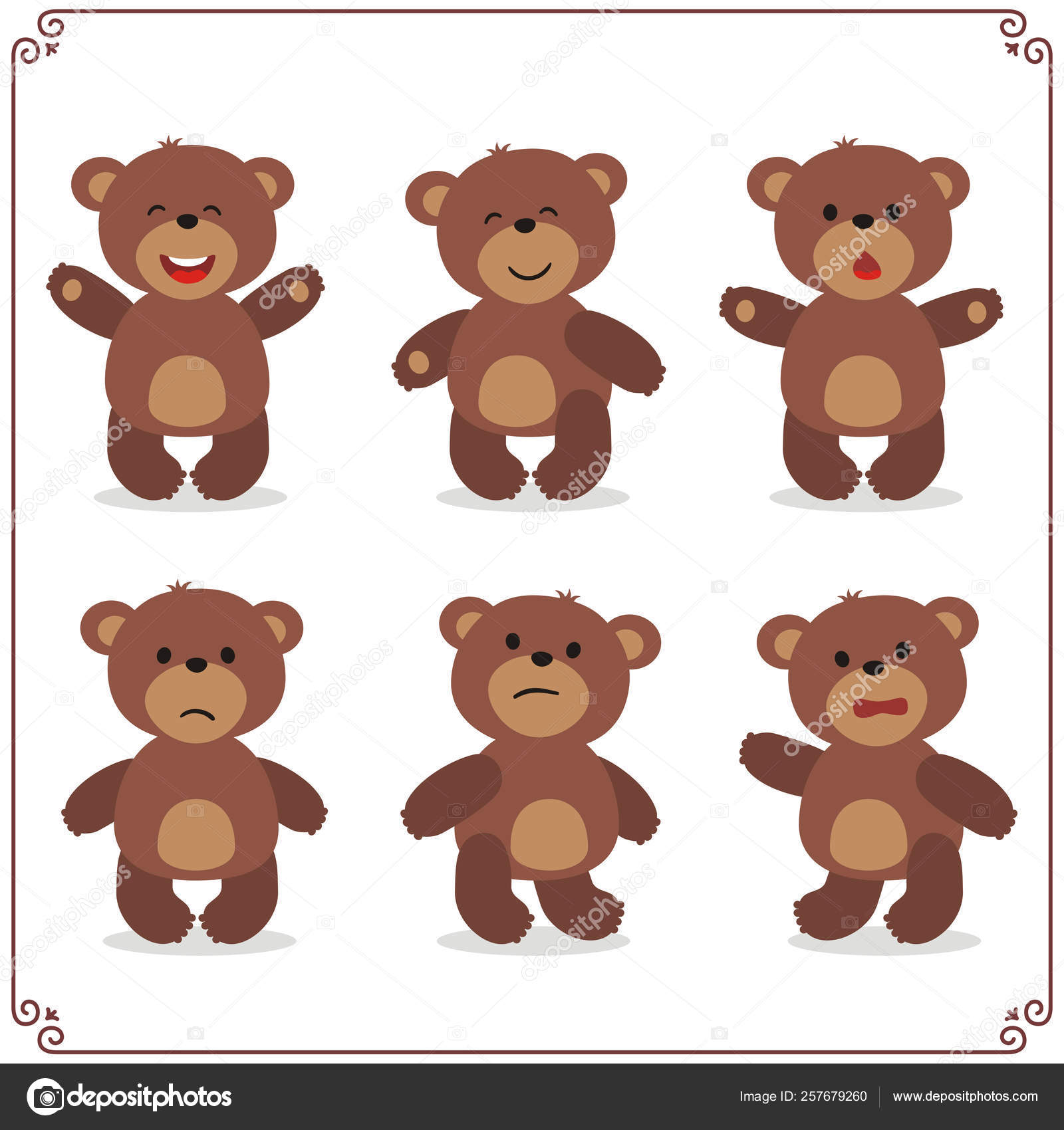Set Charming Cartoon Characters Bears Different Emotions Stock Vector Image by ©dmitriy_d #257679260 Set Charming Cartoon Characters Bears Different Emotions Stock Vector Image by ©dmitriy_d #257679260