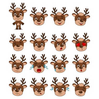 küme sevimli çizgi film karakter farklı duygular ile fareler 