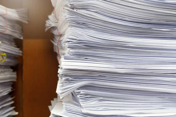 Close Business Documents Stack Desk Report Papers Stack — Stock Photo, Image