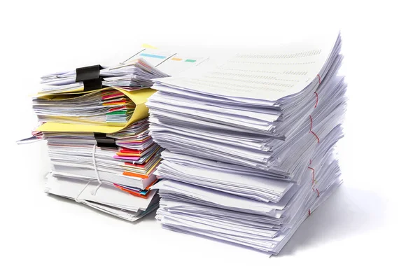 Stack Documenti Isolati Sfondo Bianco — Foto Stock