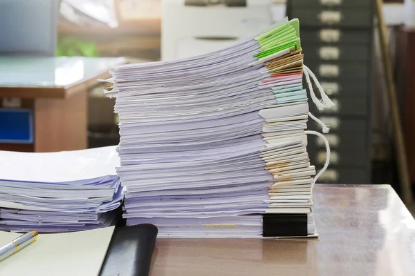 Close Business Documents Stack Desk Report Papers Stack — Stock Photo, Image