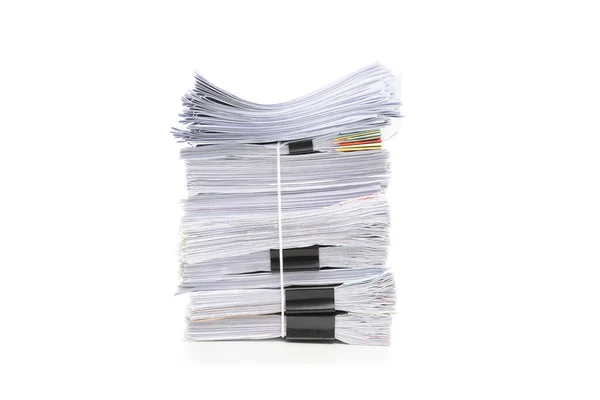 Stack Documents Isolated White Background Documents Pile — Stock Photo, Image