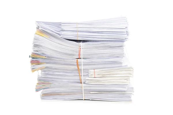 Empilement Documents Isolés Sur Fond Blanc — Photo