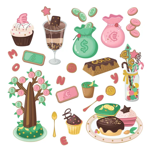 Para konuda tatlılar kümesi. Simge tatlılar