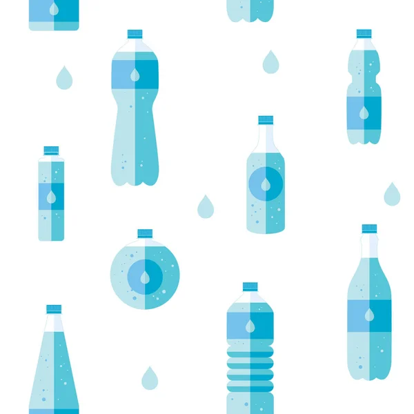 Seamless modeli düz tarzı. Su şişesi. Sağlıklı ürün