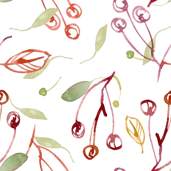 Çiçekli kiraz çiçeği ve kağıda suluboya tekniği..