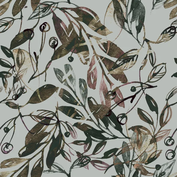 Çiçekli kiraz çiçeği ve kağıda suluboya tekniği..