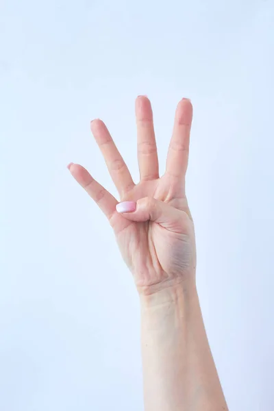 Hand gesture isolated on white isolated background. — Stock Photo, Image