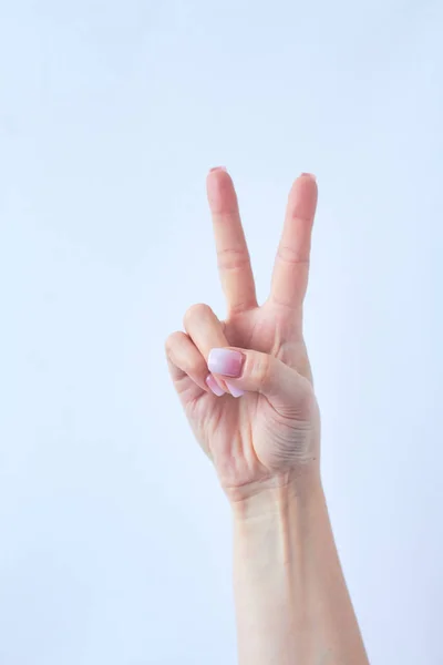 Hand gesture isolated on white isolated background. — Stock Photo, Image