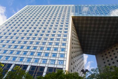 Paris'in La Defence iş bölgesinde Grande Arche yakın çekim
