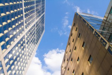 Paris'in La Defence iş bölgesinde Grande Arche yakın çekim