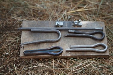 Çene arp, khomuses, halk müzik aletleri, seçici odak çeşitli yerlerinde yakın çekim