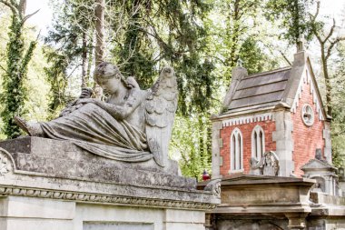 Lviv'deki Lychakiv mezarlığındaki heykeller ve mezar taşları, antik mezarlar ve mezarlar