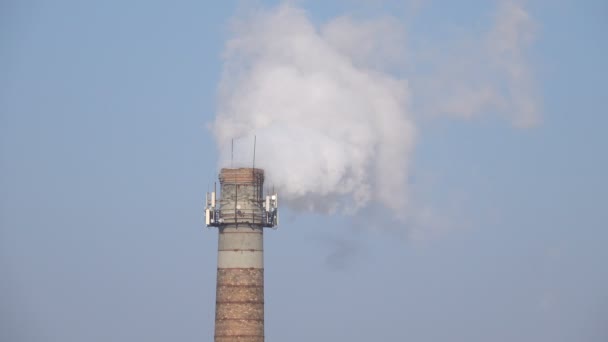 Smoking chimney factory — Stock Video