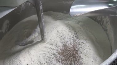 Tohum karışımı hamur ekleyin. ağır çekim