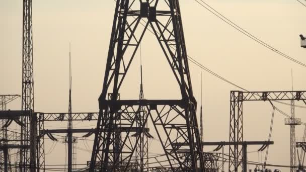 Электростанция высокого напряжения на Сансет — стоковое видео