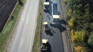 Ukrayna, Dnipro - 11 Ekim 2018: highw asfaltta onarım