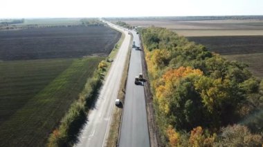 Ukrayna, Dnipro - 11 Ekim 2018: highw asfaltta onarım