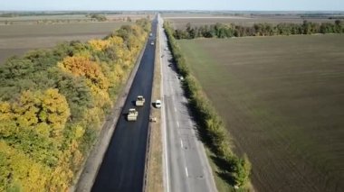 Ukrayna, Dnipro - 11 Ekim 2018: highw asfaltta onarım