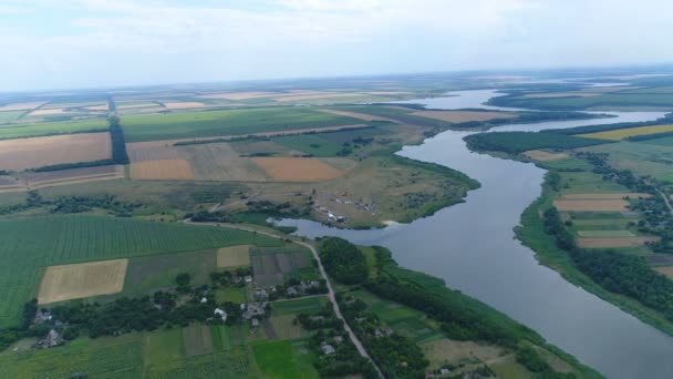 Latające nad polami i rzeki — Wideo stockowe