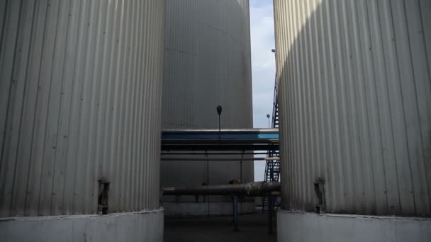 Large Reservoirs in Production — Stock Footage Large Reservoirs in Production Royalty Free Stock Video