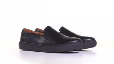 Mens siyah Slip-on spor ayakkabı