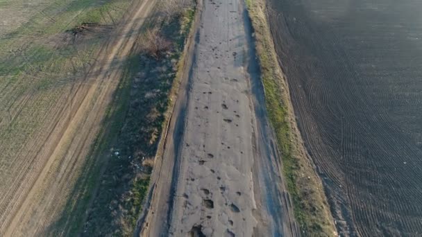 Порожня дорога. Повітряне обстеження — стокове відео