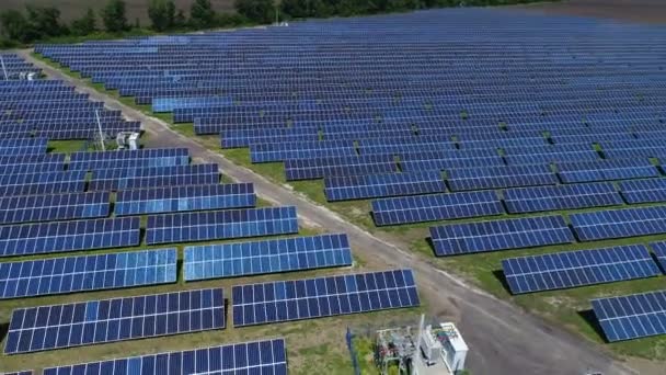 Central solar. Encuesta aérea — Vídeos de Stock