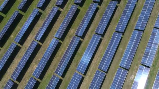 Solar Power Station. Aerial survey — Stock Video