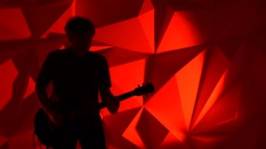Müzisyen gitar çalar.